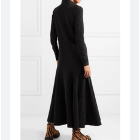 Ganni Baxter Glitter High Neck Midi Fit and Flare Dress - Picture 3 of 11